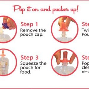 PouchPop Topper 4 Count for Pouch Feeding, 4 Months Plus