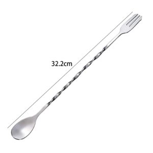 kiniza 2 Pcs 12 Inch Bar Spoon, Cocktail Mixing Stirrers for Drink with Long Handle Spiral Pattern, Stainless Steel Cocktail Spoon Mixing Spoons Ideal Bartender Tool Home and Bar