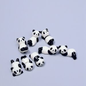 8 pcs set cute panda ceramic ware chopsticks stand rest rack