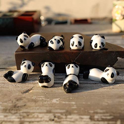 8 Pcs Set Cute Panda Ceramic Ware Chopsticks Stand Rest Rack