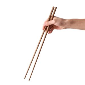 muso wood extra long cooking chopsticks 16.5" reusable wenge wooden chop sticks - japanese classic style chopsticks kitchen 2 pairs