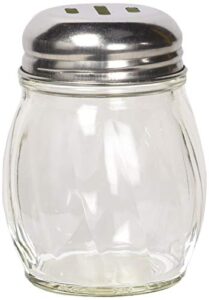 winco cheese shakers with slotted tops, 6-ounce,clear, stainless steel,medium