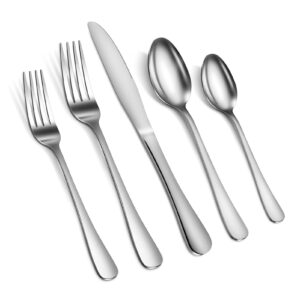 silverware set for 4, 20-piece flatware set service for 4, stainless steel cutlery utensils set, home kitchen restaurant silverware tableware sets, mirror polished knife fork spoon set