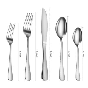 Silverware Set for 4, 20-piece Flatware Set Service for 4, Stainless Steel Cutlery Utensils Set, Home Kitchen Restaurant Silverware Tableware Sets, Mirror Polished Knife Fork Spoon Set