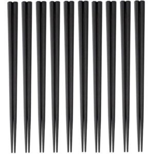daikokuro industries sps hex chopsticks, 9.1 inches (23 cm), black, set of 10, commercial use, reusable, made in japan