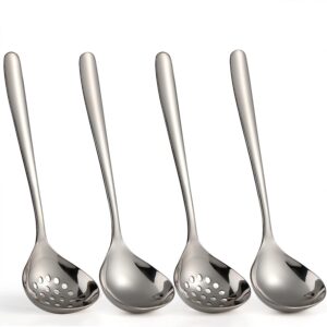 stainless steel serving spoons set of 4, slotted serving spoons, serving spoons for party buffet catering banquet (tp-01)