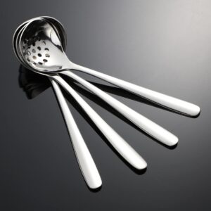 Stainless Steel Serving Spoons Set of 4, Slotted Serving Spoons, Serving Spoons for Party Buffet Catering Banquet (TP-01)