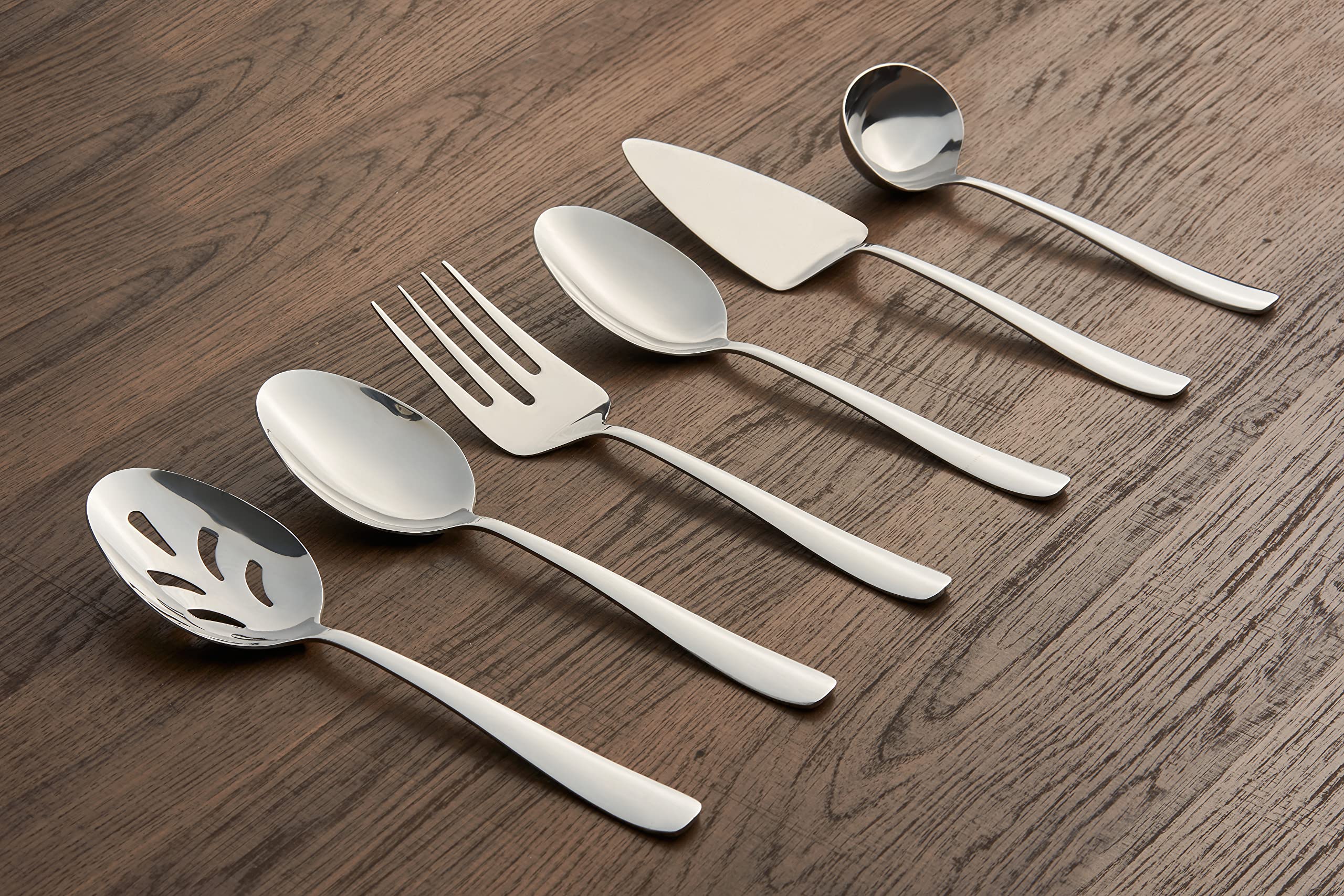 Cambridge Silversmiths Bourne Mirror Oversized 6 Piece Serving Set, Silver