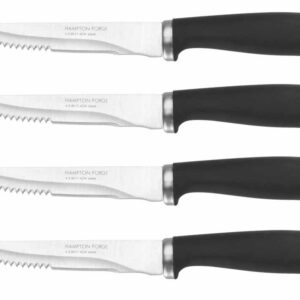 Hampton Forge Epicure–4PieceSteak KnifeSet–Black, Silver