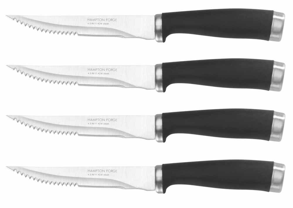 Hampton Forge Epicure–4PieceSteak KnifeSet–Black, Silver