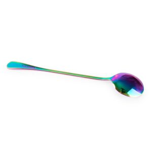 Long-handled ice tea spoon, cocktail stir spoons, stainless steel coffee spoons, Colored ice cream scoop Set of 4