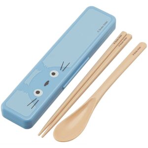 my neighbor totoro chopstick and spoon set with carrying case - authentic japanese design - durable, dishwasher safe