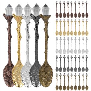 framendino, 50 pack retro coffee spoons vintage crystal alloy tea spoons for home kitchen office