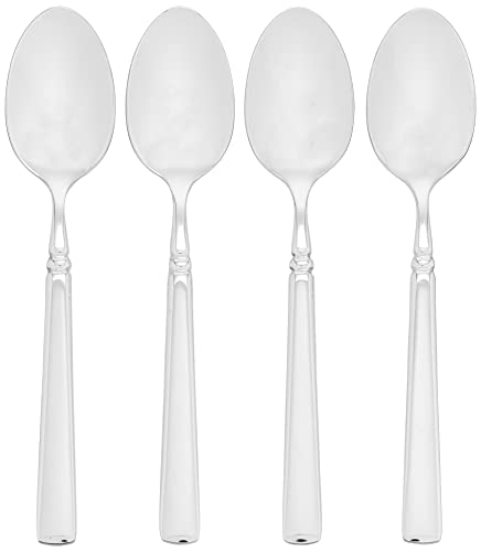 Oneida Easton Fine Flatware Teaspoons, Set of 4 , 18/10 Stainless Steel, Silverware Set, Dishwasher Safe