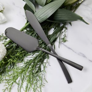 AW BRIDAL Black Wedding Knife and Cake Server Set, Cake Cutting Set for Wedding Pie Cutter Bridal Shower Anniversary Engagement Gifts for Couples