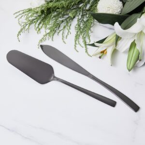 AW BRIDAL Black Wedding Knife and Cake Server Set, Cake Cutting Set for Wedding Pie Cutter Bridal Shower Anniversary Engagement Gifts for Couples