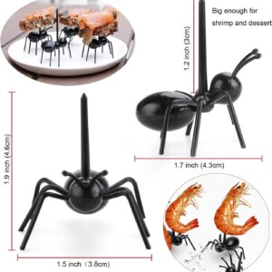 2 Dozen Reusable Ant Food Pick, Fruit Toothpicks Dessert Fork Cocktail Picks (24Pcs)-Animal Appetizer Forks for Snack Cake Dessert, For Kids& Party Accessories