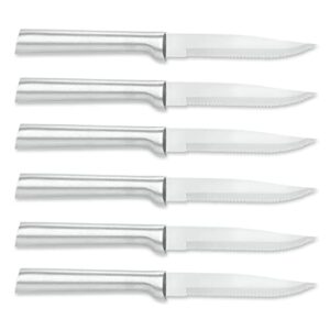 rada cutlery serrated steak knife, aluminum handle, pack of 6