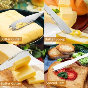 Lazooy 5 Pack Butter Spreader Knife with Holes Butter Knives & Picks Stainless-Steel Butterknives Silverware Table Dinner Knifes for Cold Butter Dessert Meat