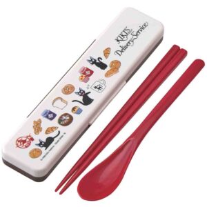 skater kiki's delivery service baker's ghibli chopsticks and spoon set, 7.1 inches (18 cm)