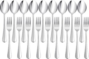 24pcs forks and spoons silverware set,tableware spoons and forks set,food grade stainless steel flatware cutlery set,fork and spoon set for home kitchen restaurant,dishwasher safe,mirror polished