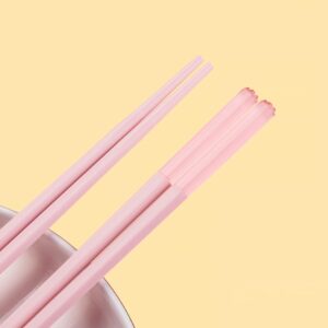 5 Pairs Fiberglass Chopsticks Pink Japanese Korean Chopsticks Reusable Non-Slip Chopsticks Dishwasher Safe, 9.6 Inches Long, 5 Patterns