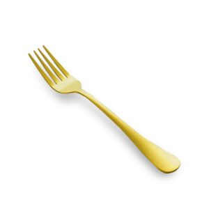 rygten qu 12pcs gold stainless steel dinner forks, silverware forks, flatware forks set of 12, dishwasher safe