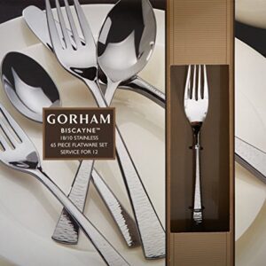 Gorham 871430 Biscayne 65-Piece Stainless Flatware Set, Silver