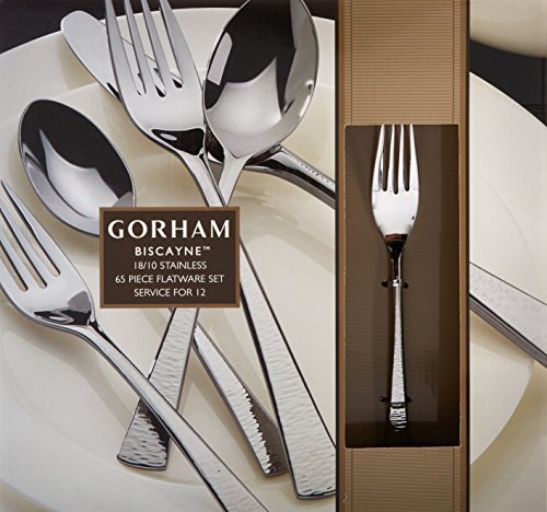 Gorham 871430 Biscayne 65-Piece Stainless Flatware Set, Silver