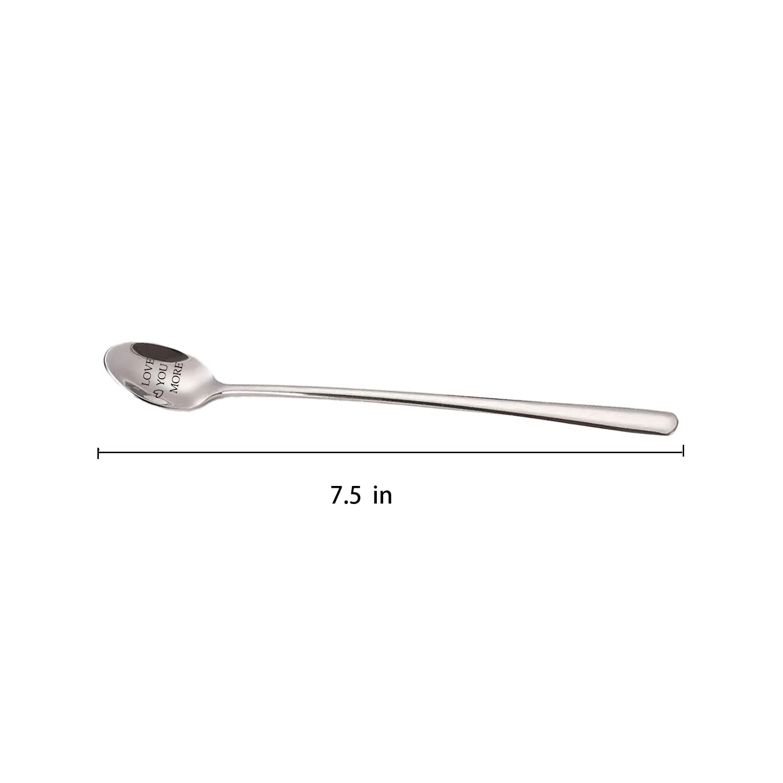 Jowmoy Love You More - Anniversary Birthday Gifts for Couple, Christmas Gifts, Personalized Coffee Spoon 1 Pcs silvery