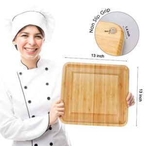 Mosskic Cheese Board and Knife Set,Bamboo Charcuterie Boards Platter Serving Tray for Housewarming Party Birthday Wedding Gifts