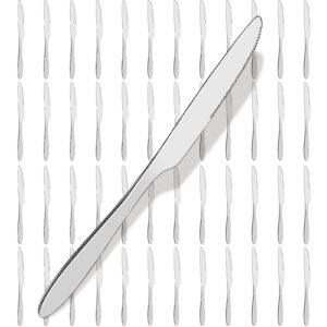nuenen 50 pieces knives bulk stainless steel butter knives 8.5 inch table knives for kitchen restaurant butter spreader flatware silverware