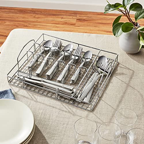 Oneida, Service for 8 Madeline 51 Piece Everyday Flatware Caddy, 18/0 Stainless Steel, Silverware Set