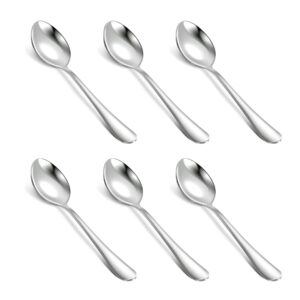 kyraton 5.5" coffee spoons, stainless steel small mini spoons, espresso spoons tea spoons, tiny spoon set for parties, wedding pack of 6