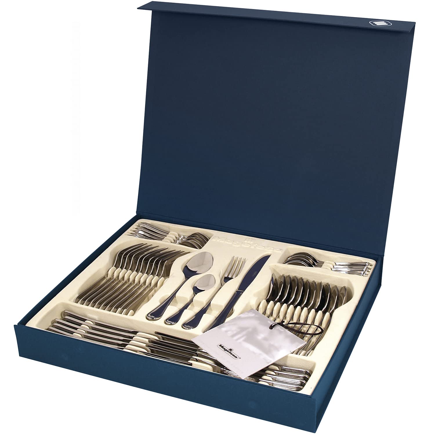 MAGEFESA Cordoba – 48 piece Clutlery Set, made in 18/10 stainless steel, for 12 people, blue box included