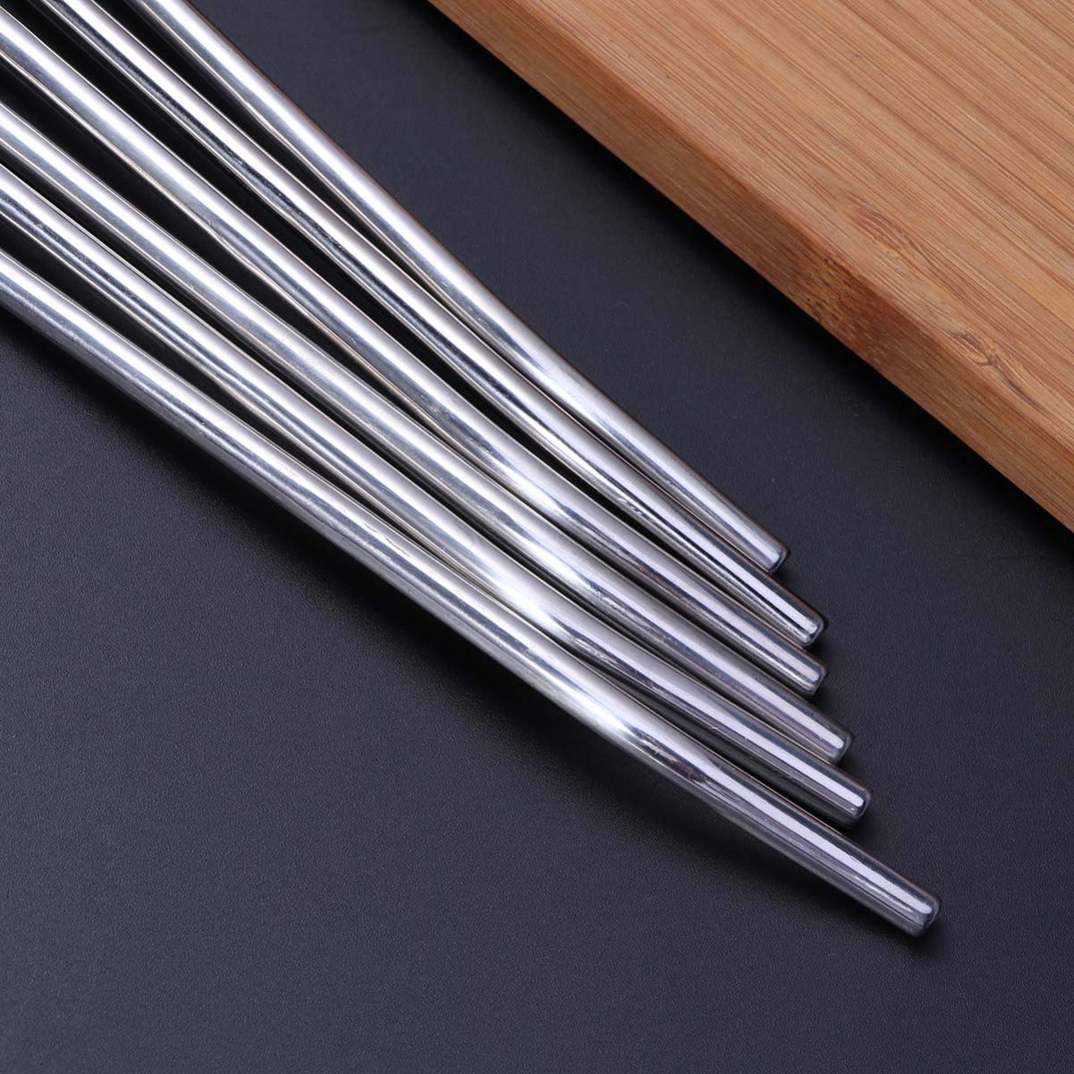 DOITOOL Stainless Steel Drinking Spoon Straws, 6Pcs Metal Cocktail Spoon Straws, Reusable Iced Tea Spoons Bar Spoon Silverware for Mixing and Stirring