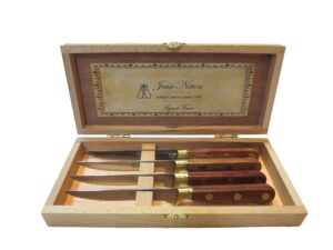 laguiole france, jean neron set of 4 laitonknives with wooden handles in presentation box