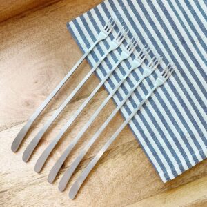 [JSeven] Long Handle Forks, Stainless Steel Dessert Forks, Fruits, Pickles Forks, Fancy Table Forks (12 Pcs)