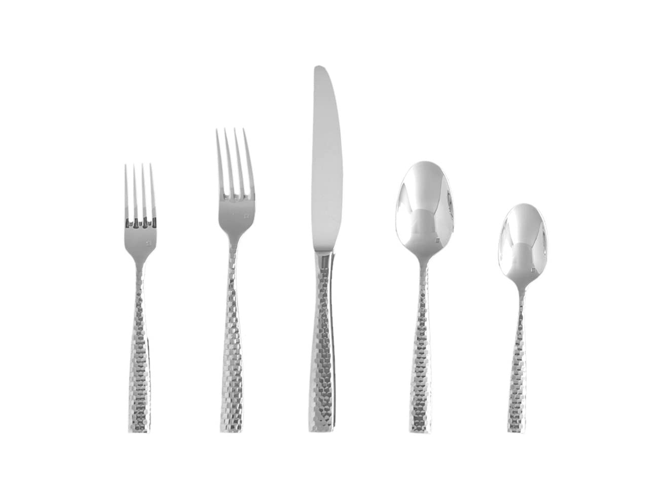 Fortessa Lucca Flatware Set, 20-Piece, Faceted Stainless