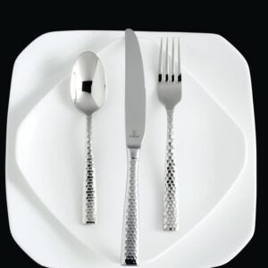 Fortessa Lucca Flatware Set, 20-Piece, Faceted Stainless