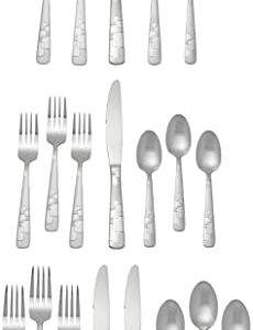 Oneida Quadratic 20 Piece Everyday Flatware, Service for 4, 18/0 Stainless Steel, Silverware Set, 3.6 x 6.3 x 10.3 inches