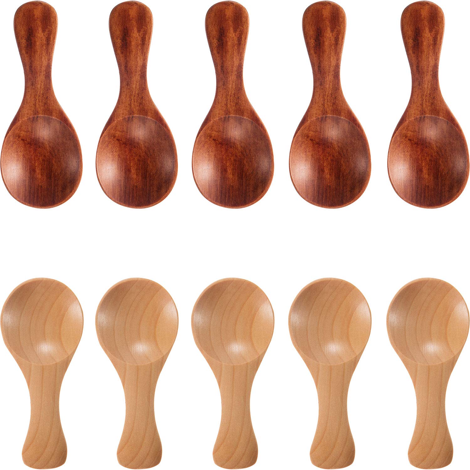 20 Pieces Small Wooden Spoons Mini Condiments Sugar Seasoning Salt Honey Teaspoon Coffee Tea Mustard Ice Cream Wood Spoons