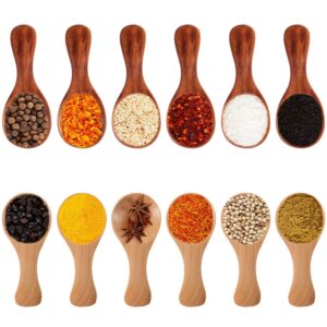 20 Pieces Small Wooden Spoons Mini Condiments Sugar Seasoning Salt Honey Teaspoon Coffee Tea Mustard Ice Cream Wood Spoons