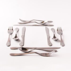 Knork Lite Stainless Steel, 12 Piece Set (custom service for 4), Matte brushed finish
