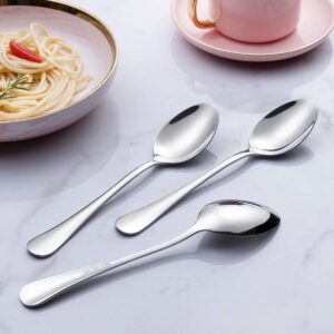 Lazooy 8 Pack Serving Spoon Set 18/10 Stainless Steel Serving Utensil No Rust Large Serving Tablespoons for Buffet Banquet, Mirror-Polished, 8 Inch