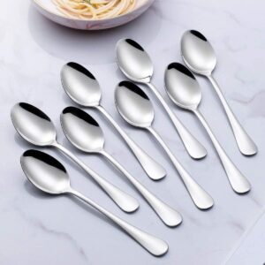 Lazooy 8 Pack Serving Spoon Set 18/10 Stainless Steel Serving Utensil No Rust Large Serving Tablespoons for Buffet Banquet, Mirror-Polished, 8 Inch