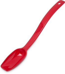 carlisle foodservice products plastic solid spoon, 9 inches, red
