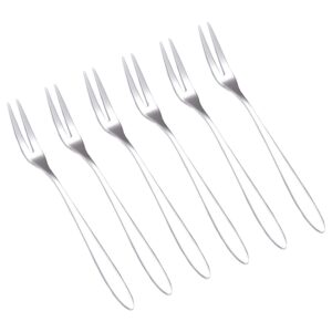 6pcs professional escargot forks, mini forks for oyster and shellfish, appetizers tasting forks, cocktail fruit forks