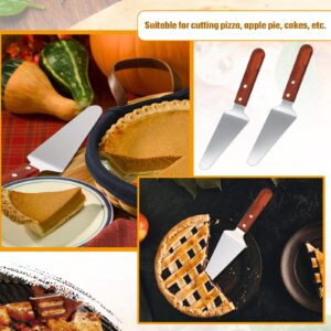 40 Pack Pie Server Pizza Spatula Stainless Steel Pie Spatula Wood Handle Easy to Grip Cake Cutter Pie Slicers Utensils, 9.8 x 2.4 Inches