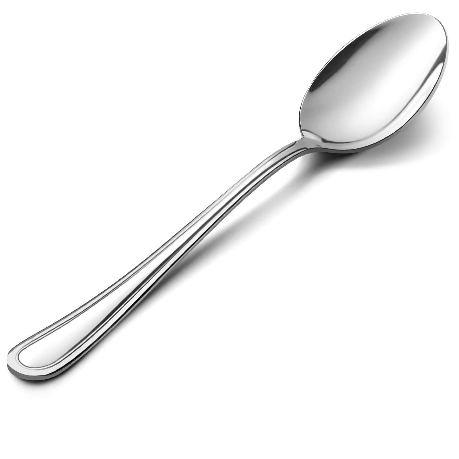 Dinner Spoons Set of 12, E-far 7.9 Inch Stainless Steel Soup Spoons Tablespoons for Home, Kitchen or Restaurant, Non-toxic & Mirror Polished, Easy to Clean & Dishwasher Safe